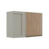 Módulo Armário Aéreo 68x100 Canto Reto Direito 100% MDF Cozinha Modulada Gold Robel Fendi/Hanover