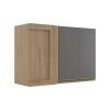 Módulo Armário Aéreo 68x100 Canto Reto Direito 100% MDF Cozinha Modulada Gold Robel Hanover/Cinza