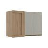 Módulo Armário Aéreo 68x100 Canto Reto Direito 100% MDF Cozinha Modulada Gold Robel Hanover/Fendi