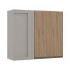 Módulo Armário Aéreo 88x100 Canto Reto Direito 100% MDF Cozinha Modulada Gold Robel Fendi/Hanover