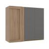 Módulo Armário Aéreo 88x100 Canto Reto Direito 100% MDF Cozinha Modulada Gold Robel Hanover/Cinza