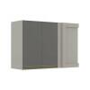 Módulo Armário Aéreo 68x100 Canto Reto Esquerdo 100% MDF Cozinha Modulada Gold Robel Fendi/Cinza