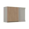 Módulo Armário Aéreo 68x100 Canto Reto Esquerdo 100% MDF Cozinha Modulada Gold Robel Fendi/Hanover