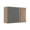 Módulo Armário Aéreo 68x100 Canto Reto Esquerdo 100% MDF Cozinha Modulada Gold Robel Hanover/Cinza
