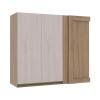 Módulo Armário Aéreo 88x100 Canto Reto Esquerdo 100% MDF Cozinha Modulada Gold Robel Hanover/Aspen