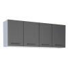 Armário Aéreo de Cozinha Aço 4 Portas Juno/Apolo 150 Cozimax Preto