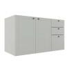 Módulo Balcao 120cm 3 Gavetas 2 Portas 100% MDF Cozinha Modulada Provence Robel Branco/Branco Matte