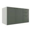 Módulo Balcao 120cm 3 Gavetas 2 Portas 100% MDF Cozinha Modulada Provence Robel Branco/Salvia Matte