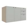 Módulo Balcao 120cm 3 Gavetas 2 Portas 100% MDF Cozinha Modulada Provence Robel Hanover/Branco Matte