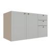 Módulo Balcao 120cm 3 Gavetas 2 Portas 100% MDF Cozinha Modulada Provence Robel Fendi/Branco Matte