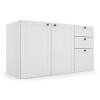 Módulo Balcão 120x68x56cm 3 Gavetas 2 Portas 100% MDF Cozinha Provence Robel Branco/Branco Matte