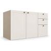 Módulo Balcão 120x68x56cm 3 Gavetas 2 Portas 100% MDF Cozinha Provence Robel Fendi/Off White Matte