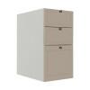 Módulo Balcao 35cm 3 Gavetas 100% MDF Cozinha Modulada Provence Robel Branco/Fendi Matte