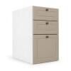 Módulo Balcao 35x68x56cm 3 Gavetas 100% MDF Cozinha Provence Robel Branco/Fendi Matte