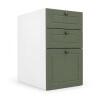 Módulo Balcao 35x68x56cm 3 Gavetas 100% MDF Cozinha Provence Robel Branco/Salvia Matte