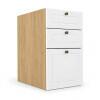 Módulo Balcao 35x68x56cm 3 Gavetas 100% MDF Cozinha Provence Robel Hanover/Branco Matte