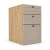 Módulo Balcao 35x68x56cm 3 Gavetas 100% MDF Cozinha Provence Robel Hanover/Fendi Matte