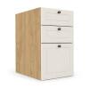 Módulo Balcao 35x68x56cm 3 Gavetas 100% MDF Cozinha Provence Robel Hanover/Off White Matte