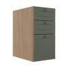 Módulo Balcao 35cm 3 Gavetas 100% MDF Cozinha Modulada Provence Robel Hanover/Salvia Matte