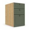 Módulo Balcao 35x68x56cm 3 Gavetas 100% MDF Cozinha Provence Robel Hanover/Salvia Matte