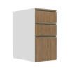 Módulo Balcão 35cm 3 Gavetas 100% MDF Cozinha Modulada Gold J Robel Branco/Amendoeira BP