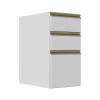 Módulo Balcão 35cm 3 Gavetas 100% MDF Cozinha Modulada Gold J Robel Branco/Branco Matte