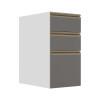 Módulo Balcão 35cm 3 Gavetas 100% MDF Cozinha Modulada Gold J Robel Branco/Cinza Matte