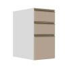Módulo Balcão 35cm 3 Gavetas 100% MDF Cozinha Modulada Gold J Robel Branco/Fendi Matte