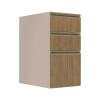 Módulo Balcão 35cm 3 Gavetas 100% MDF Cozinha Modulada Gold J Robel Fendi/Amendoeira BP