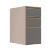 Módulo Balcão 35cm 3 Gavetas 100% MDF Cozinha Modulada Gold J Robel Fendi/Cinza Matte