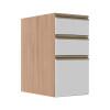 Módulo Balcão 35cm 3 Gavetas 100% MDF Cozinha Modulada Gold J Robel Hanover/Branco Matte