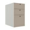 Módulo Balcao 40cm 3 Gavetas 100% MDF Cozinha Modulada Provence Robel Branco/Fendi Matte