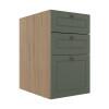 Módulo Balcao 40cm 3 Gavetas 100% MDF Cozinha Modulada Provence Robel Hanover/Salvia Matte