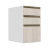 Módulo Balcão 40cm 3 Gavetas 100% MDF Cozinha Modulada Gold J Robel Branco/Aspen