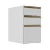 Módulo Balcão 40cm 3 Gavetas 100% MDF Cozinha Modulada Gold J Robel Branco/Branco Matte
