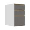 Módulo Balcão 40cm 3 Gavetas 100% MDF Cozinha Modulada Gold J Robel Branco/Cinza Matte