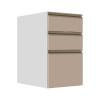 Módulo Balcão 40cm 3 Gavetas 100% MDF Cozinha Modulada Gold J Robel Branco/Fendi Matte