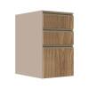 Módulo Balcão 40cm 3 Gavetas 100% MDF Cozinha Modulada Gold J Robel Fendi/Amendoeira BP