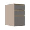 Módulo Balcão 40cm 3 Gavetas 100% MDF Cozinha Modulada Gold J Robel Fendi/Cinza Matte