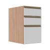 Módulo Balcão 40cm 3 Gavetas 100% MDF Cozinha Modulada Gold J Robel Hanover/Branco Matte