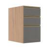 Módulo Balcão 40cm 3 Gavetas 100% MDF Cozinha Modulada Gold J Robel Hanover/Cinza Matte