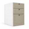Módulo Balcao 40x68x56cm 3 Gavetas 100% MDF Cozinha Provence Robel Branco/Fendi Matte