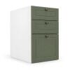 Módulo Balcao 40x68x56cm 3 Gavetas 100% MDF Cozinha Provence Robel Branco/Salvia Matte