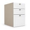 Módulo Balcao 40x68x56cm 3 Gavetas 100% MDF Cozinha Provence Robel Fendi/Branco Matte