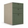 Módulo Balcao 40x68x56cm 3 Gavetas 100% MDF Cozinha Provence Robel Fendi/Salvia Matte