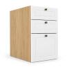 Módulo Balcao 40x68x56cm 3 Gavetas 100% MDF Cozinha Provence Robel Hanover/Branco Matte