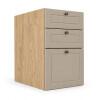 Módulo Balcao 40x68x56cm 3 Gavetas 100% MDF Cozinha Provence Robel Hanover/Fendi Matte