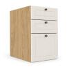 Módulo Balcao 40x68x56cm 3 Gavetas 100% MDF Cozinha Provence Robel Hanover/Off White Matte
