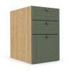 Módulo Balcao 40x68x56cm 3 Gavetas 100% MDF Cozinha Provence Robel Hanover/Salvia Matte