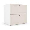 Módulo Balcão 60x68x56cm 2 Gavetas + 1 Gaveta Oculta 100% MDF Cozinha Provence Robel Branco/Off White Matte
